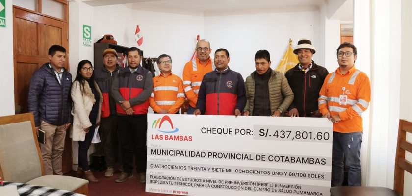 Minera Las Bambas financia el proyecto Centro de Salud de Pumamarca