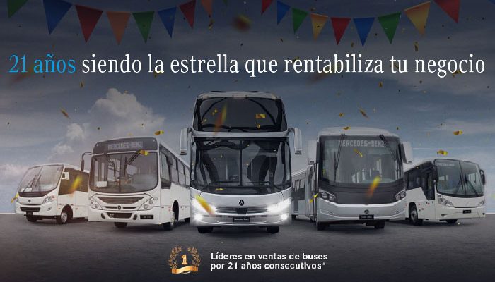 Mercedes-Benz y Divemotor líderes en el mercado de buses a nivel nacional por 21 años consecutivos