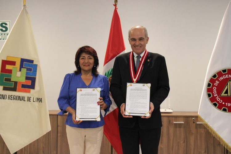 Colegio de Ingenieros del Perú - CD Lima y el Gobierno Regional de Lima firman convenio