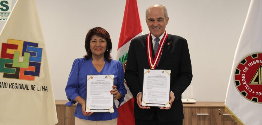 Colegio de Ingenieros del Perú - CD Lima y el Gobierno Regional de Lima firman convenio