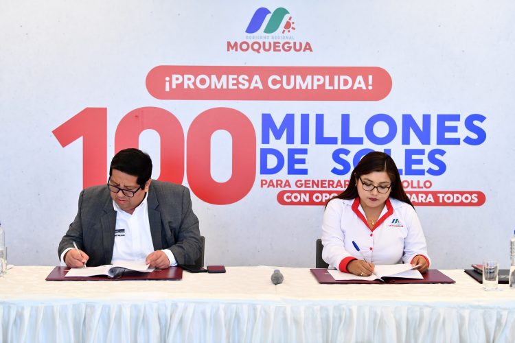 MEF y Gobierno Regional de Moquegua suscribieron convenio de adelanto de canon por S 100 millones