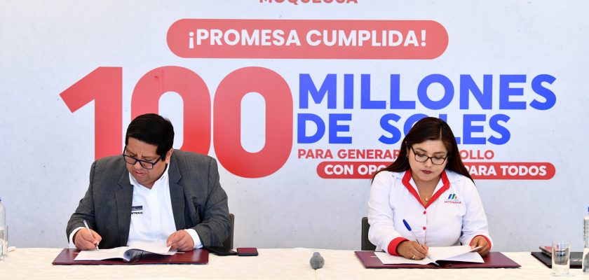 MEF y Gobierno Regional de Moquegua suscribieron convenio de adelanto de canon por S 100 millones