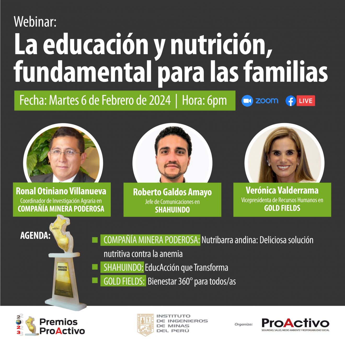 Webinar La educación y nutrición, fundamental para las familias
