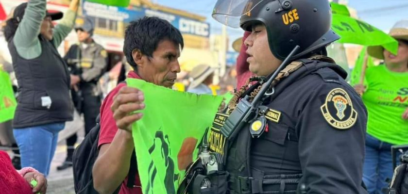 protesta en valle de Tambo