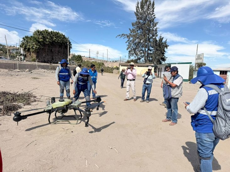 Prueba de drones para agricultura