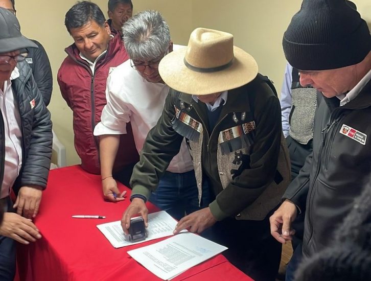 Firman acta de consulta previa entre el Estado y comunidades de influencia directa de Coroccohuayco
