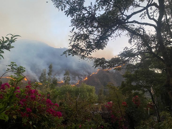 incendio en el Valle Sagrado de los Incas