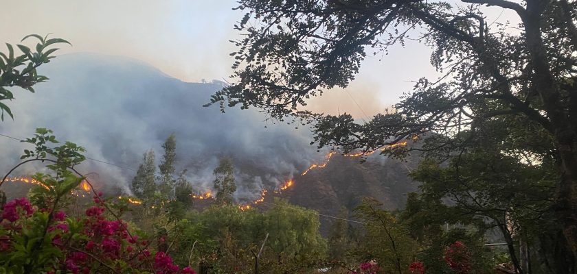 incendio en el Valle Sagrado de los Incas