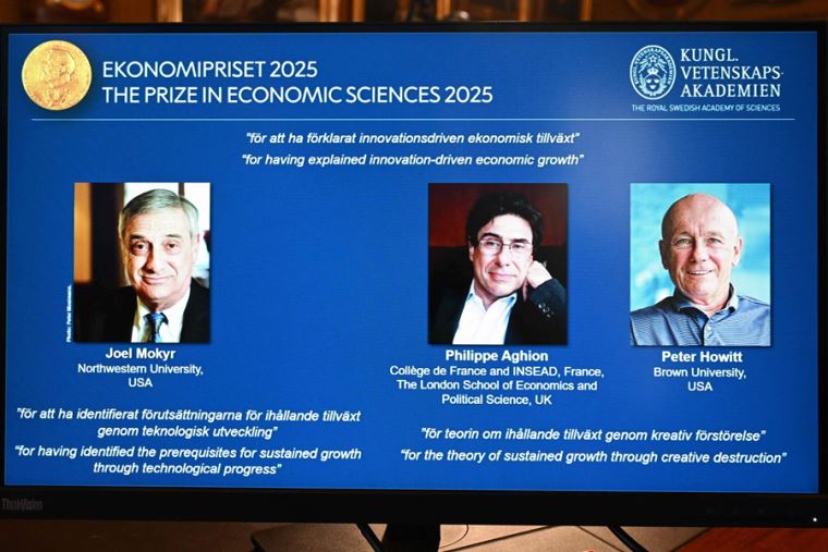 Joel Mokyr, Philippe Aghion y Peter Howitt (Nobel de Economía)