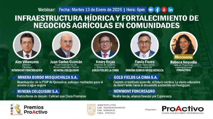 Webinar: Infraestructura hídrica y fortalecimiento de de negocios agrícolas en comunidades