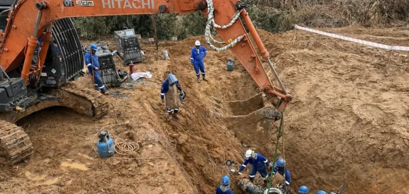 trabajos para restablecer el servicio de gas