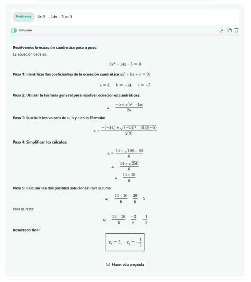 soluciones matemáticas con IA