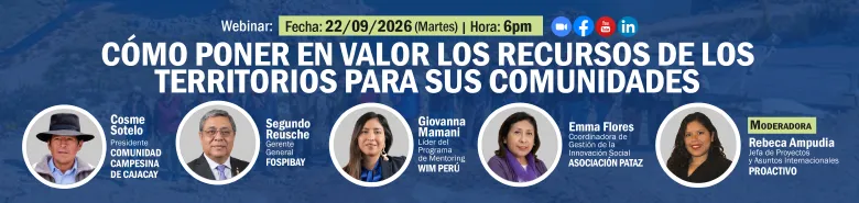 Webinar: Cómo poner en valor los recursos de los territorios para sus comunidades