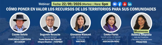 Webinar: Cómo poner en valor los recursos de los territorios para sus comunidades