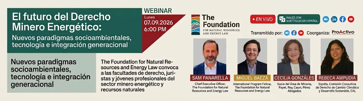 Webinar: El futuro del Derecho Minero Energético