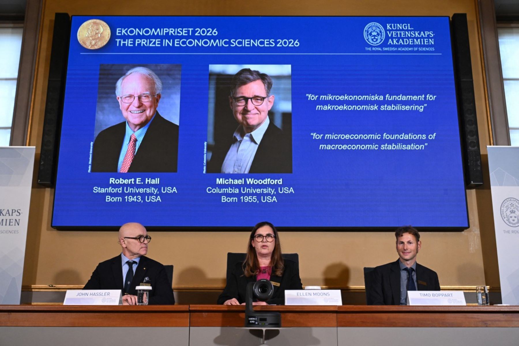 Robert E. Hall y Michael Woodford ganan el Premio Nobel de Economía 2026